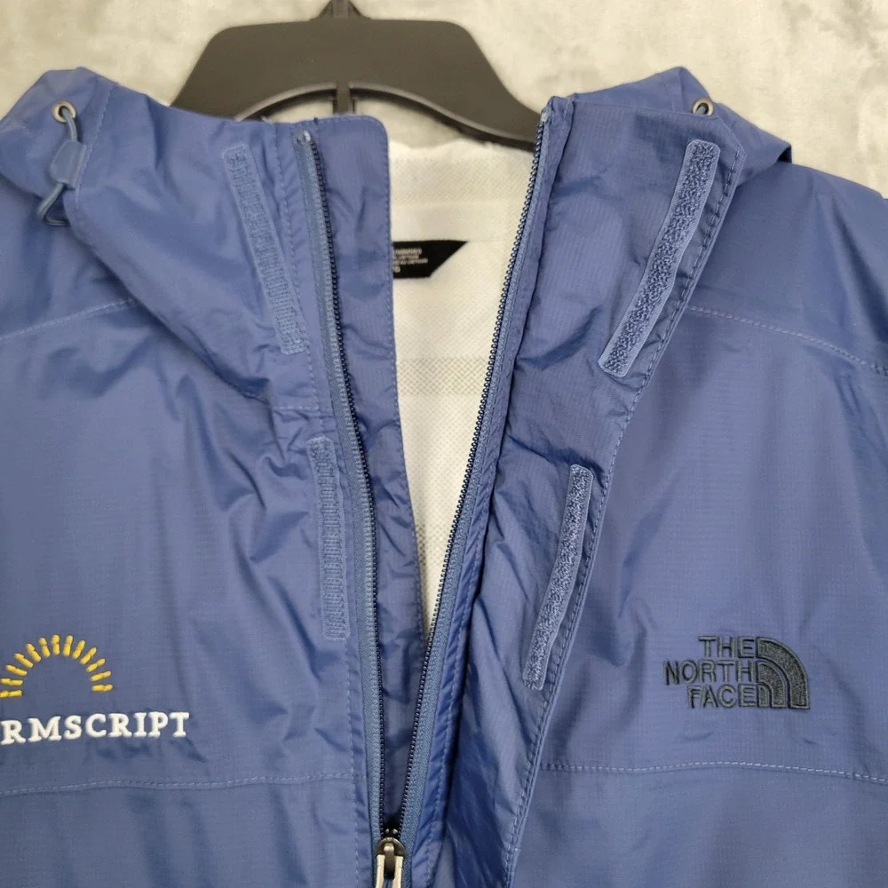 The North Face Dryvent Waterproof Breathable Mens XL Blue Hooded Rain Jacket NWT